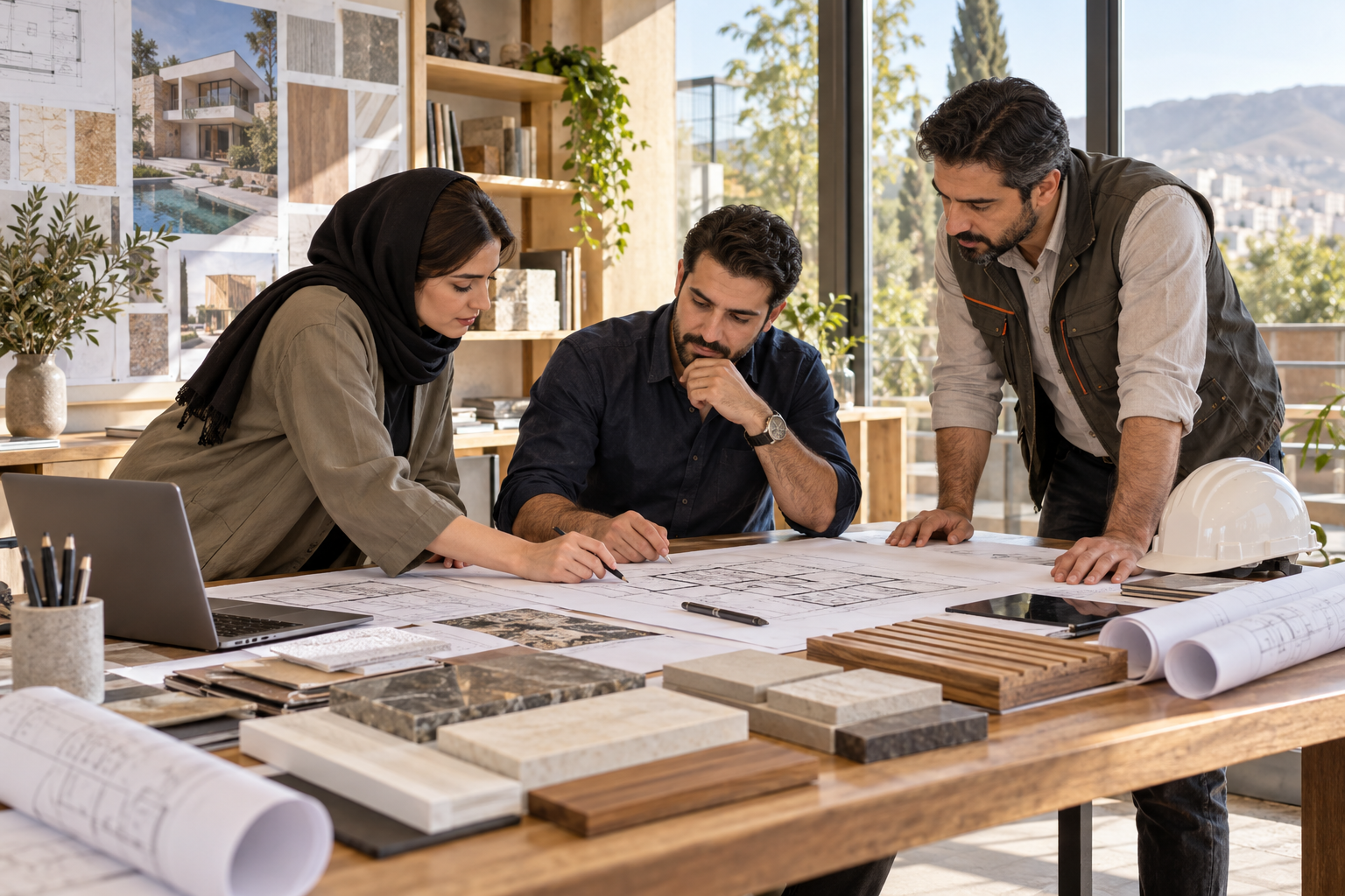 تصویر نمونه همکاری تیم طراحی و اجرا؛ اعضای واقعی دنیز هوم نیستند